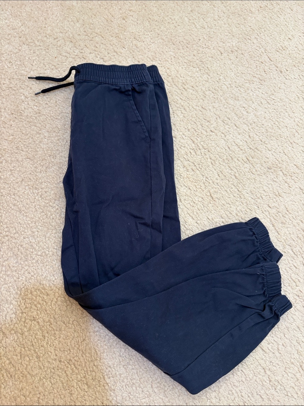 Boys Navy Elastic-Waist Jogger Pants L size 12
